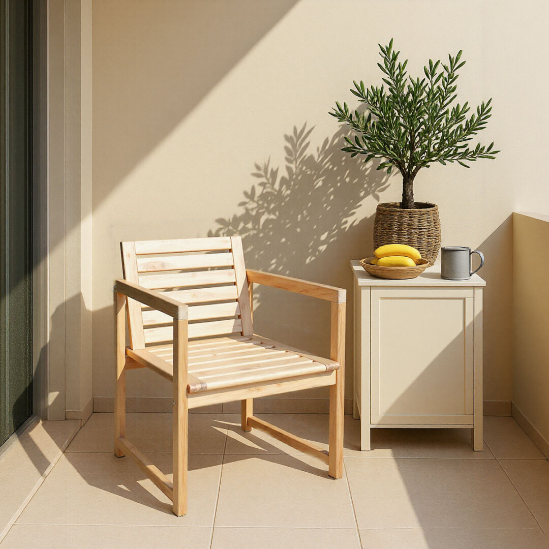Outdoor Acacia Wood Club Chairs with Cushions