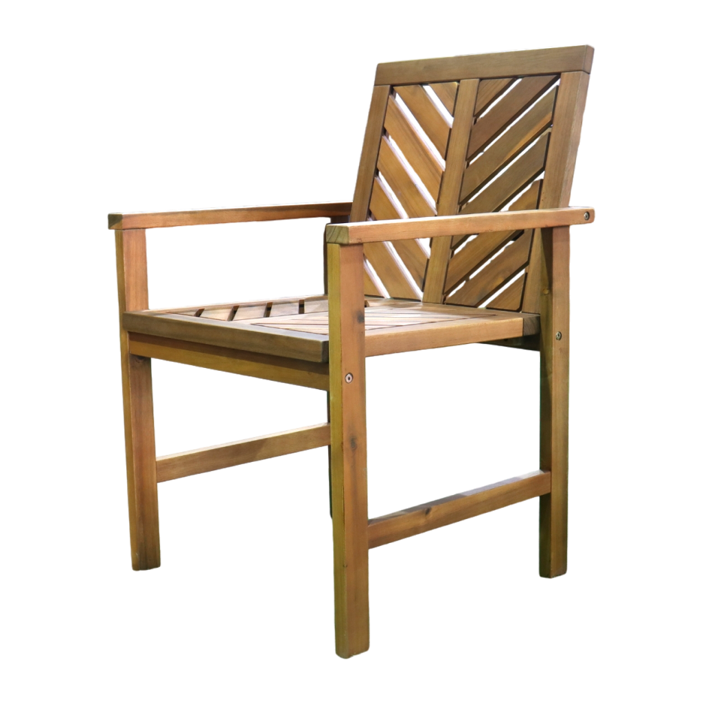 Solid Acacia Chevron Single Armchair