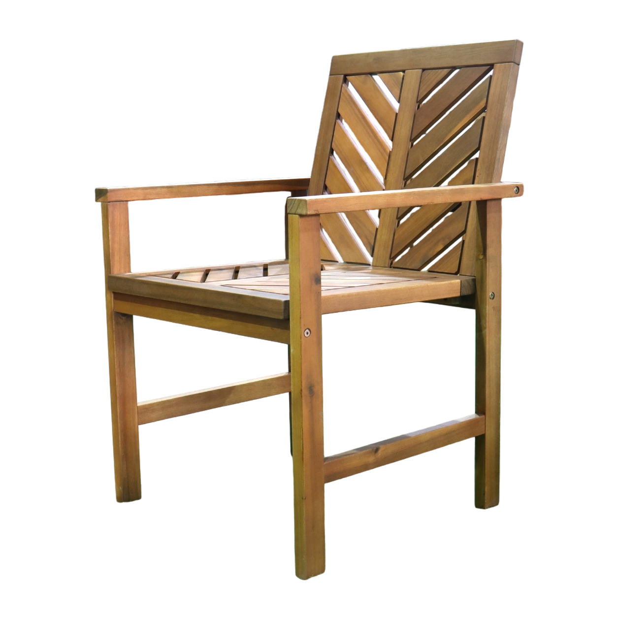 Solid Acacia Chevron Single Armchair